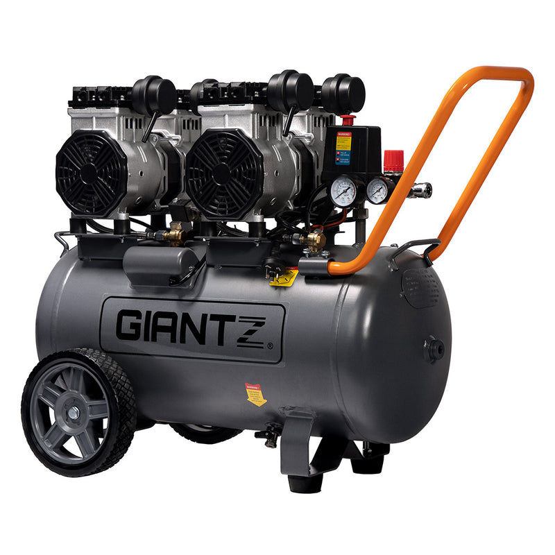 Giantz 50L Air Compressor 3.0HP Oil-Free Quiet Electric Portable Air Inflator