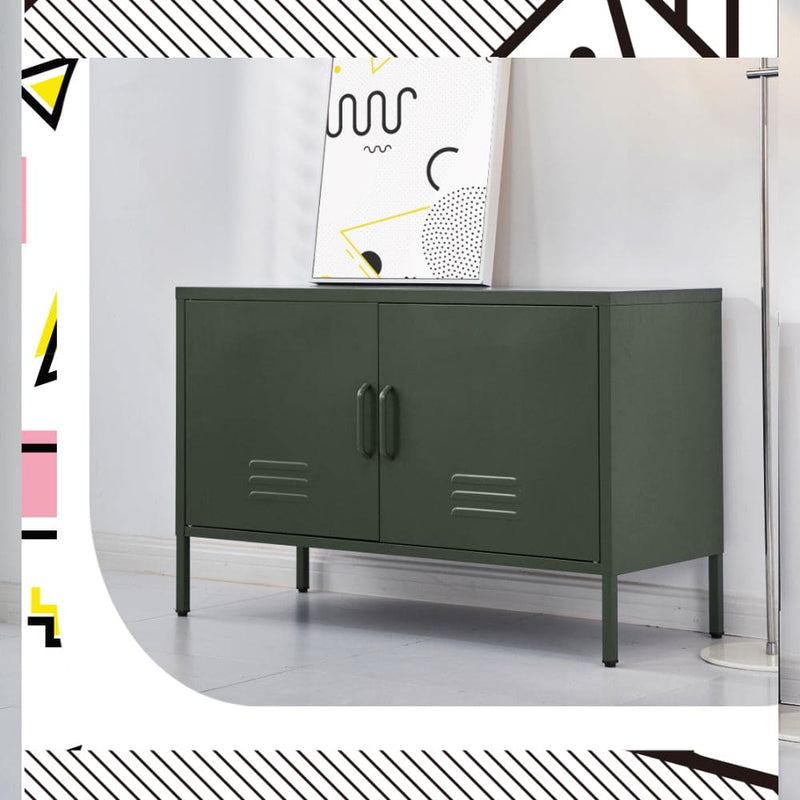 Artiss Buffet Sideboard Metal Cabinet - BASE Green