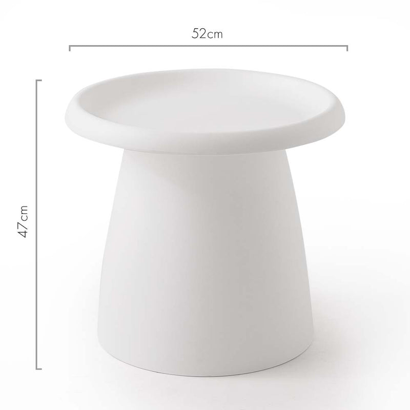 Artiss Coffee Table Round 52CM Plastic White