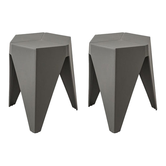 Artiss 2x Bar Stools Puzzle Plastic Foot Stool Grey