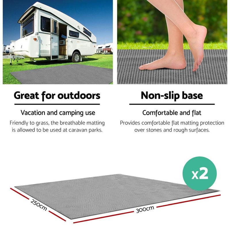 Weisshorn 3M X 2.5M Annex Matting Floor Mats Mesh Caravan Camping Annexe 2pcs