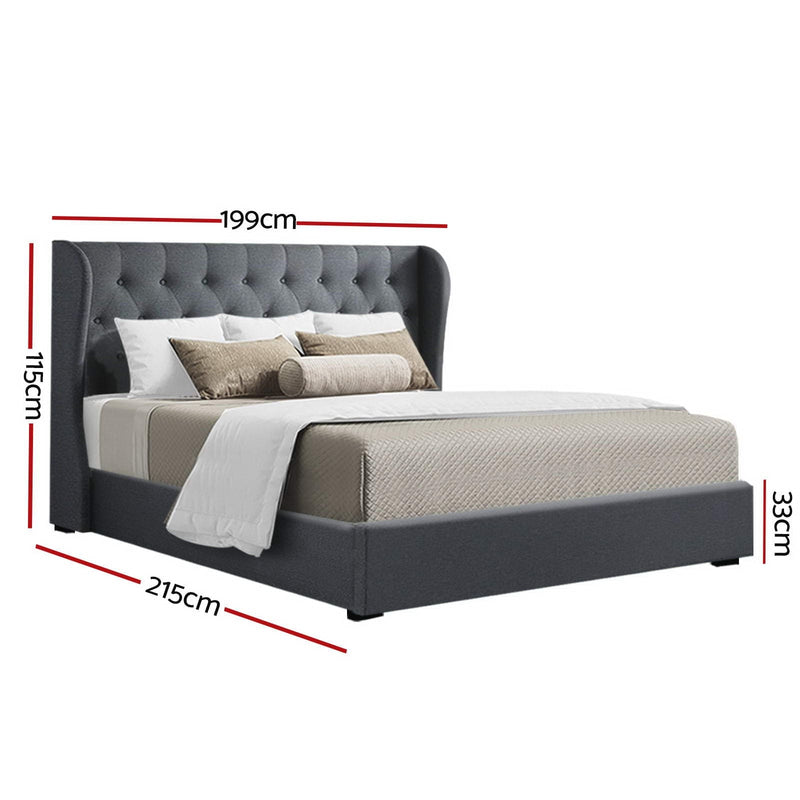 Artiss Bed Frame King Size Gas Lift Charcoal ISSA