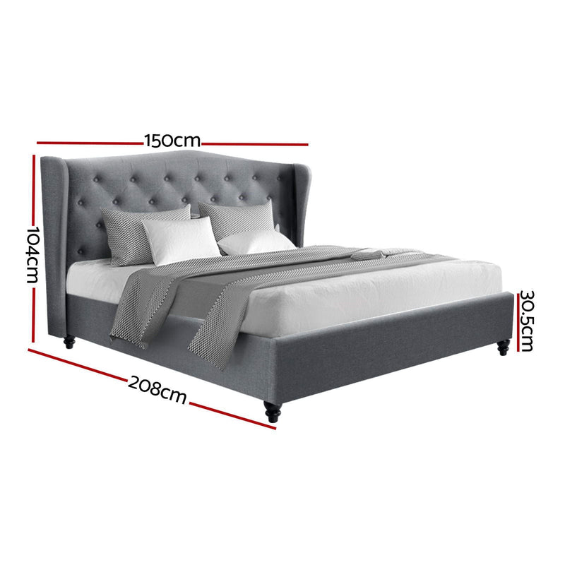 Artiss Bed Frame Double Size Grey PIER