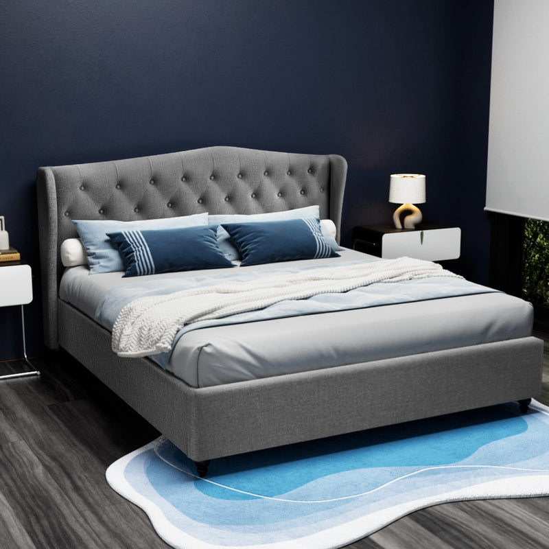 Artiss Bed Frame King Size Grey PIER