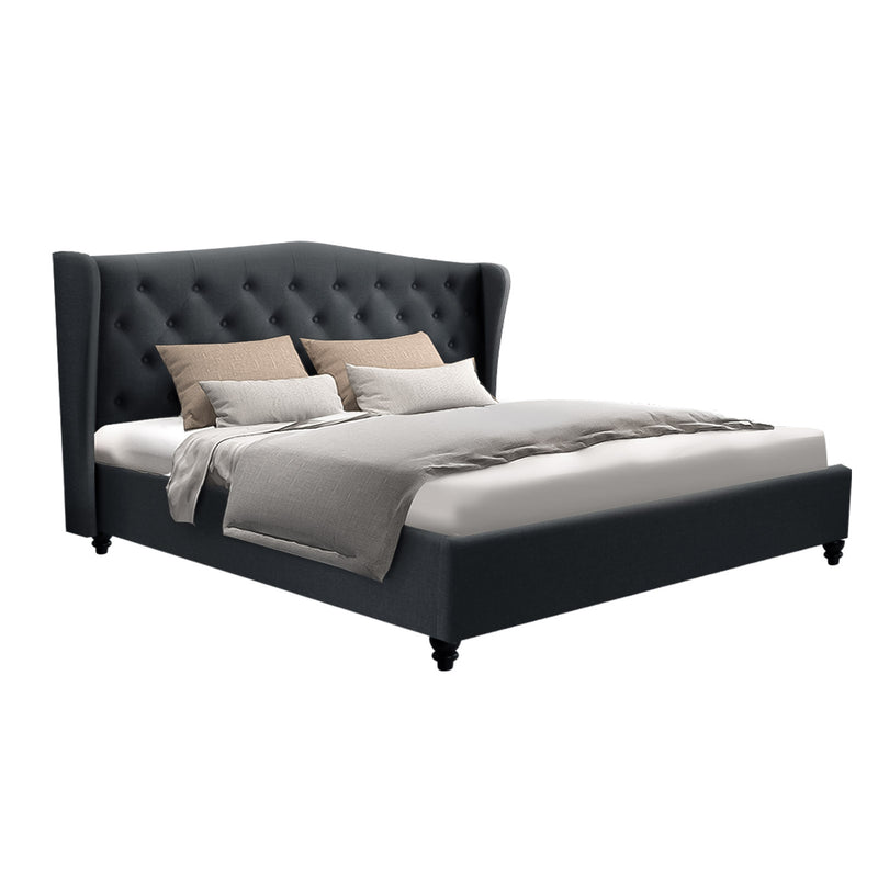 Artiss Bed Frame Queen Size Charcoal PIER