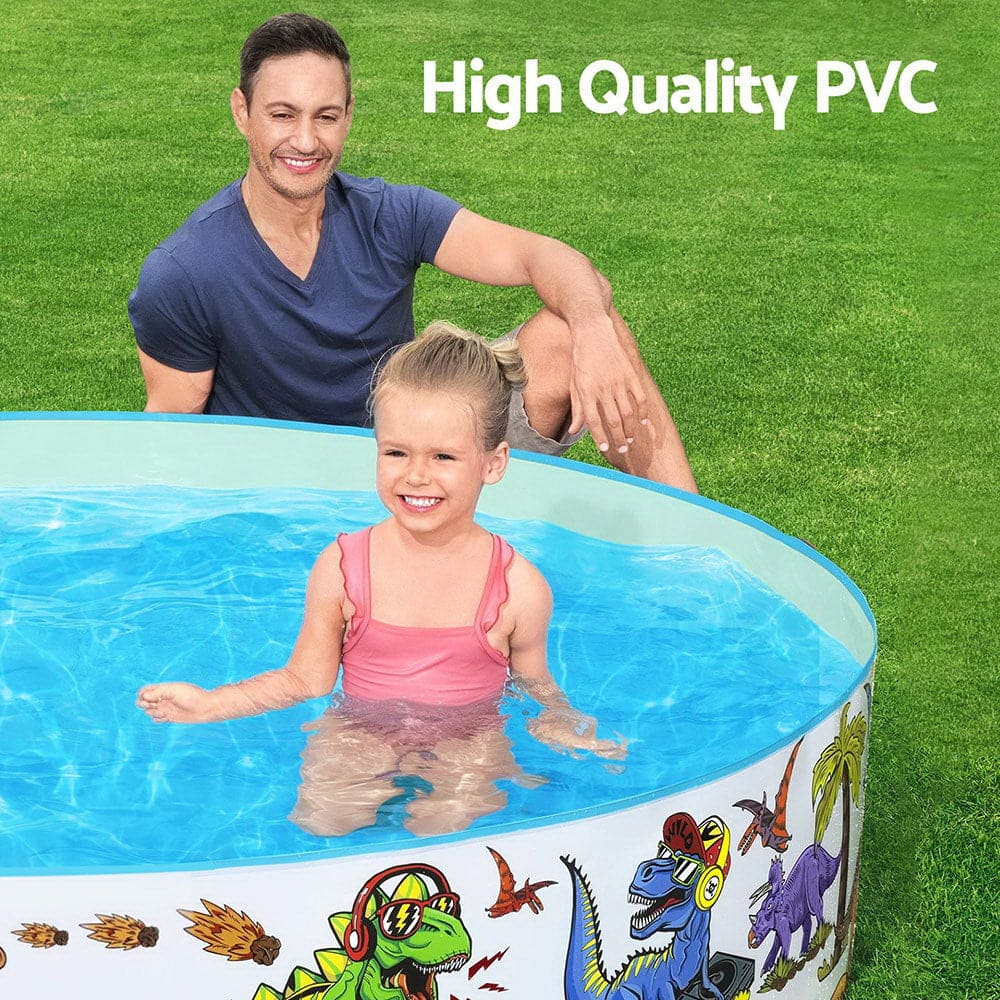 Bestway Kids Pool 183x38cm Round Above Ground Rigid Swimming Pools Dinosaur 946L