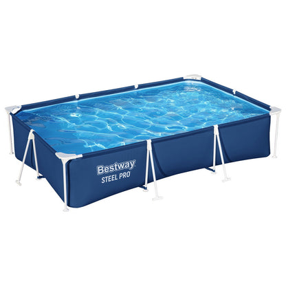 Bestway Swimming Pool 300x201x66cm Steel Frame Above Ground Pools w/ Filter Pump 3300L