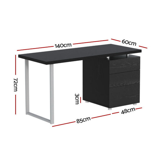 Artiss Computer Desk Drawer Black 140CM