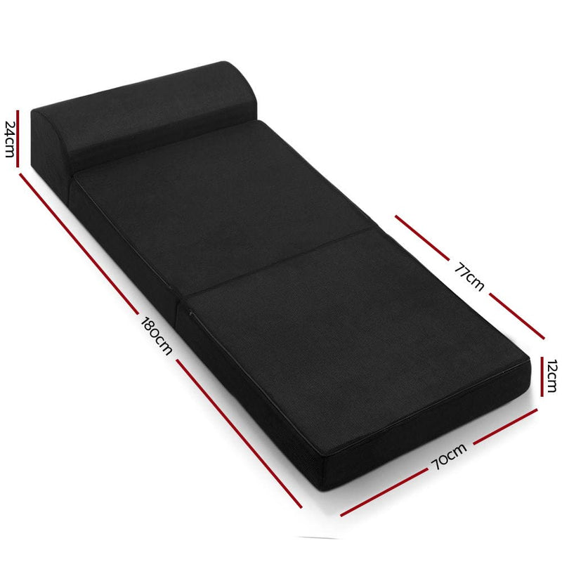 Giselle Bedding Foldable Mattress Folding Foam Bed Mat Black