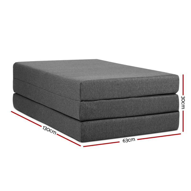 Giselle Bedding Foldable Mattress Folding Foam Double Grey