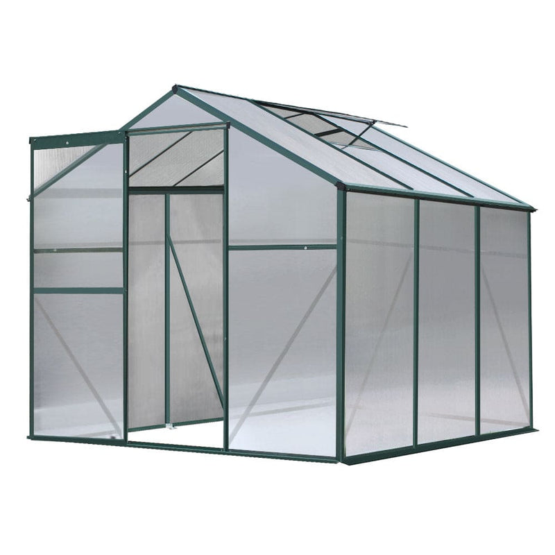 Greenfingers Greenhouse 1.9x1.9x1.83M Aluminium Polycarbonate Green House Garden Shed