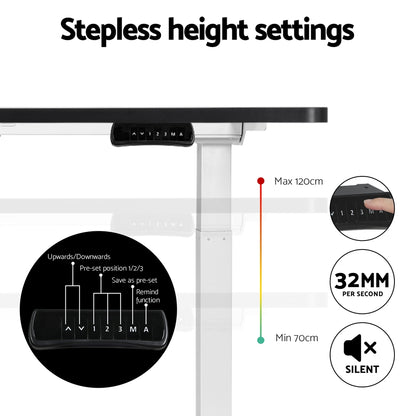 Artiss Standing Desk Motorised Dual Motor 120CM Black