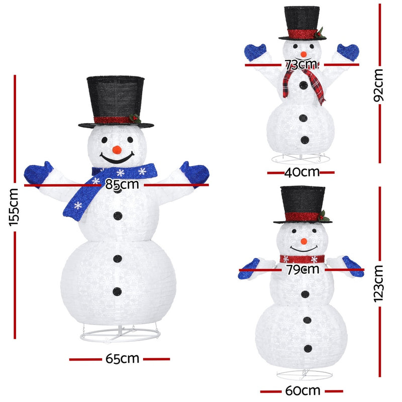 3 PCS Christmas Lights 330 LED Fairy Light Snowman Decorations Jingle Jollys