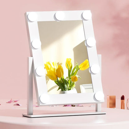 Embellir Makeup Mirror 30x38cm Hollywood Vanity with LED Light Rotation Tabletop