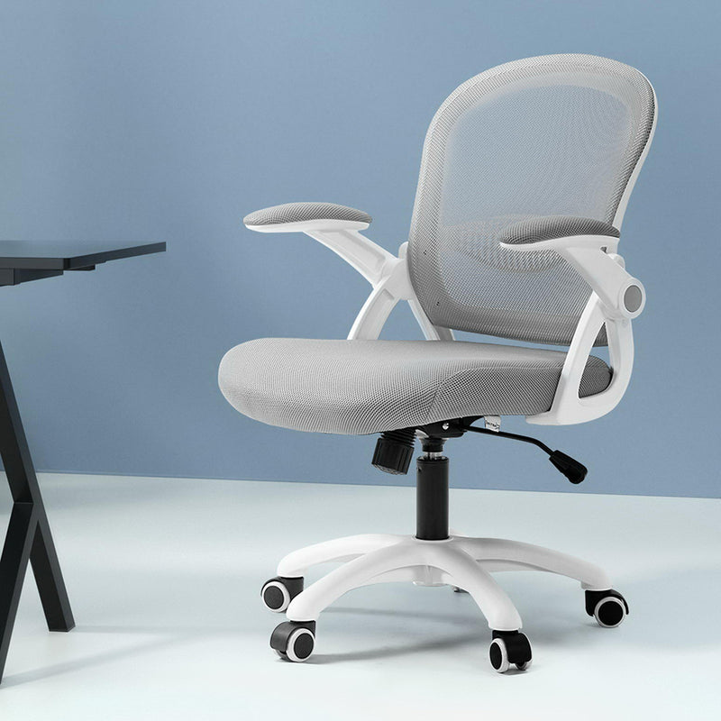 Artiss Mesh Office Chair Mid Back Grey