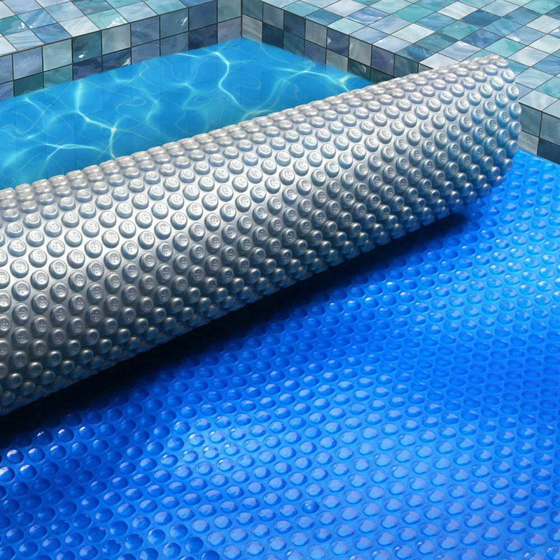 Aquabuddy Pool Cover 500 Micron 8x4.2m Swimming Pool Solar Blanket Blue Silver