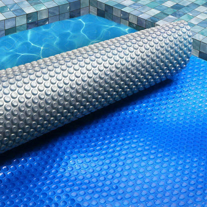 Aquabuddy Pool Cover 500 Micron 9.5x5m Swimming Pool Solar Blanket Blue Silver