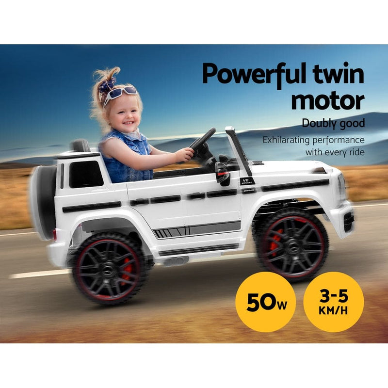 Kids Electric Ride On Car Mercedes-Benz Licensed AMG G63 Toy Cars Remote White