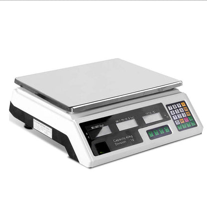 Emajin Scales Digital Kitchen 40KG Weighing Scales Platform Scales White LCD