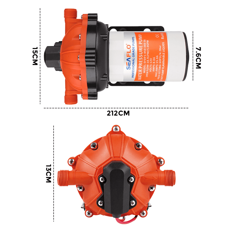 SEAFLO 70PSI Deck Washdown Pump Kit for Boat Caravan Yacht Wash Pump 12V 5GPM