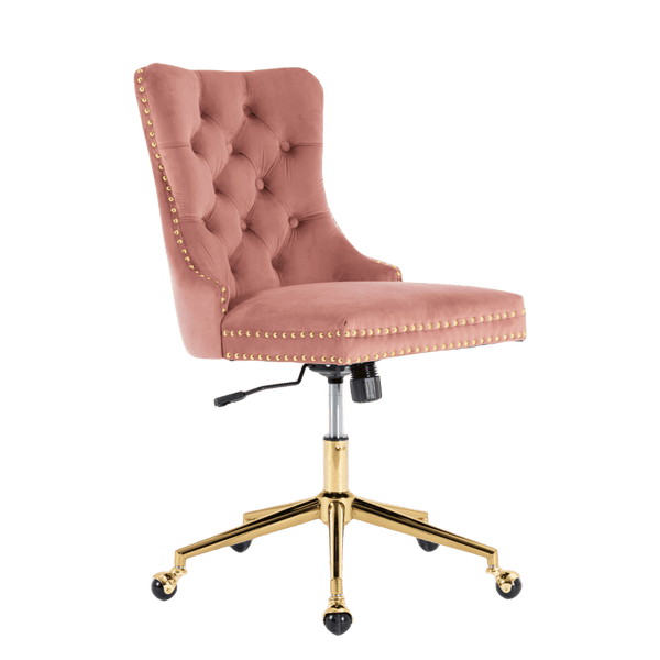 Velvet Home Office Chair- Pink