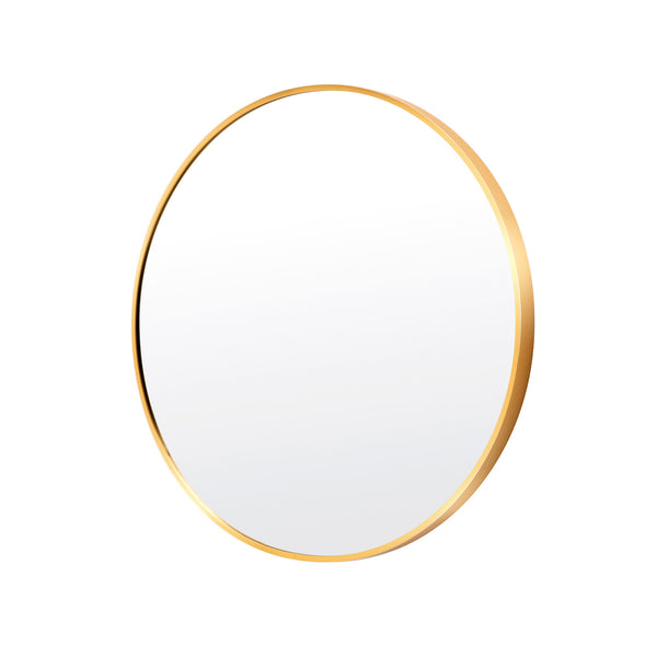 Wall Mirror Round Aluminum Frame Bathroom 70cm GOLD