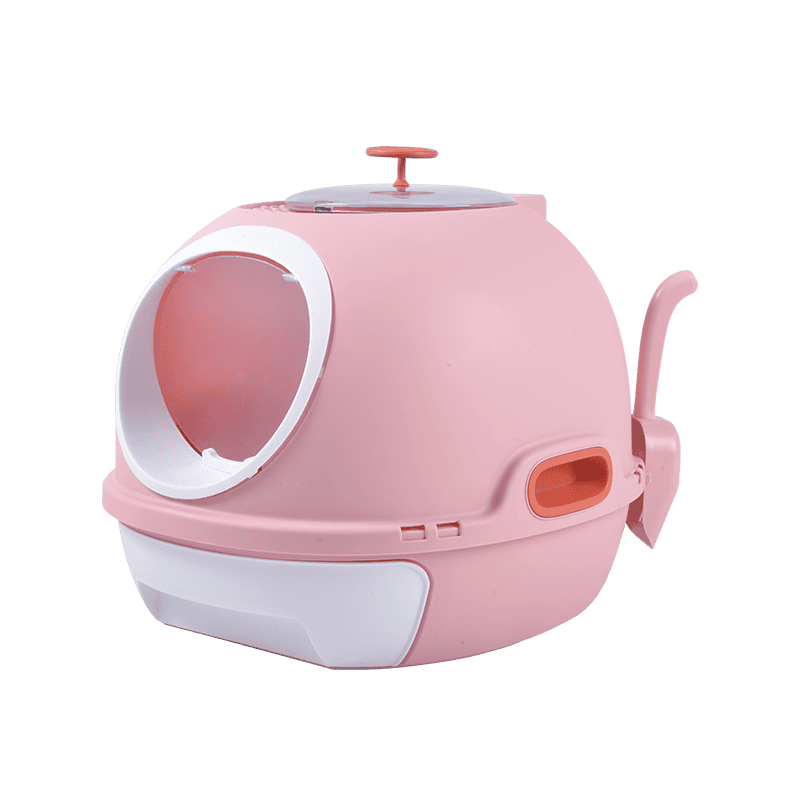 YES4PETS Hooded Cat Toilet Litter Box Tray House With Drawer & Scoop Pink