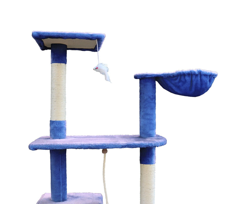 YES4PETS 193cm Cat Scratching Tree Post Sisal Pole Scratching Post Scratcher Tower Condo Blue