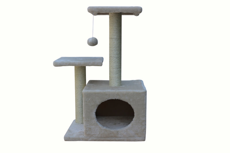 YES4PETS 71cm Beige Cat Scratching Tree Scratcher Post Pole Furniture Gym House