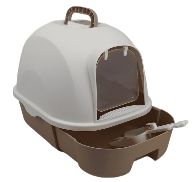 YES4PETS Large Hooded Cat Toilet Litter Box Tray House With Drawer and Scoop Brown