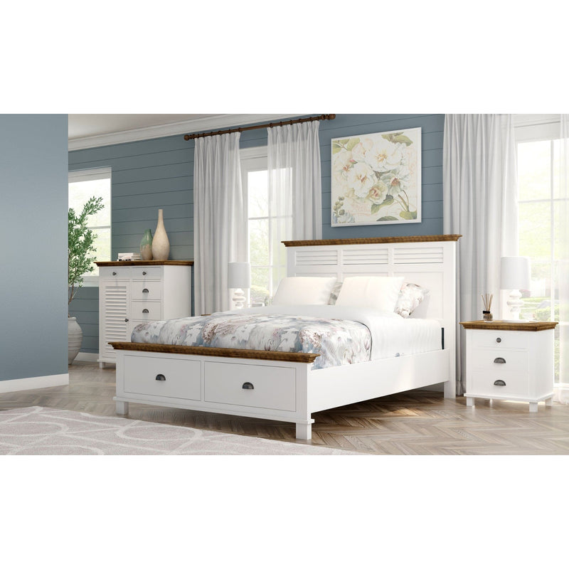 Virginia Bedside Nightstand 3 Drawers Storage Cabinet Shelf Side Table - White