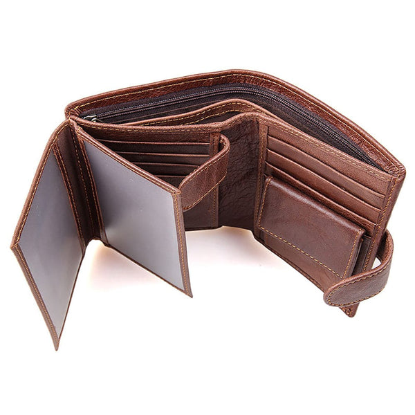 Genuine leather men wallets High-quality Multi card short wallet Men's Cow Leather RFID Card Holder