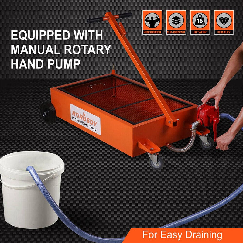 HORUSDY 76L Low Profile Waste Oil Drainer Mobile Workshop Pump Vehicle 4WD Truck