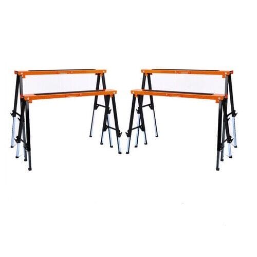 4Pc Mastercraft Sawhorse Metal Folding Non-slip Surface Saw Horse 120KG Capacity