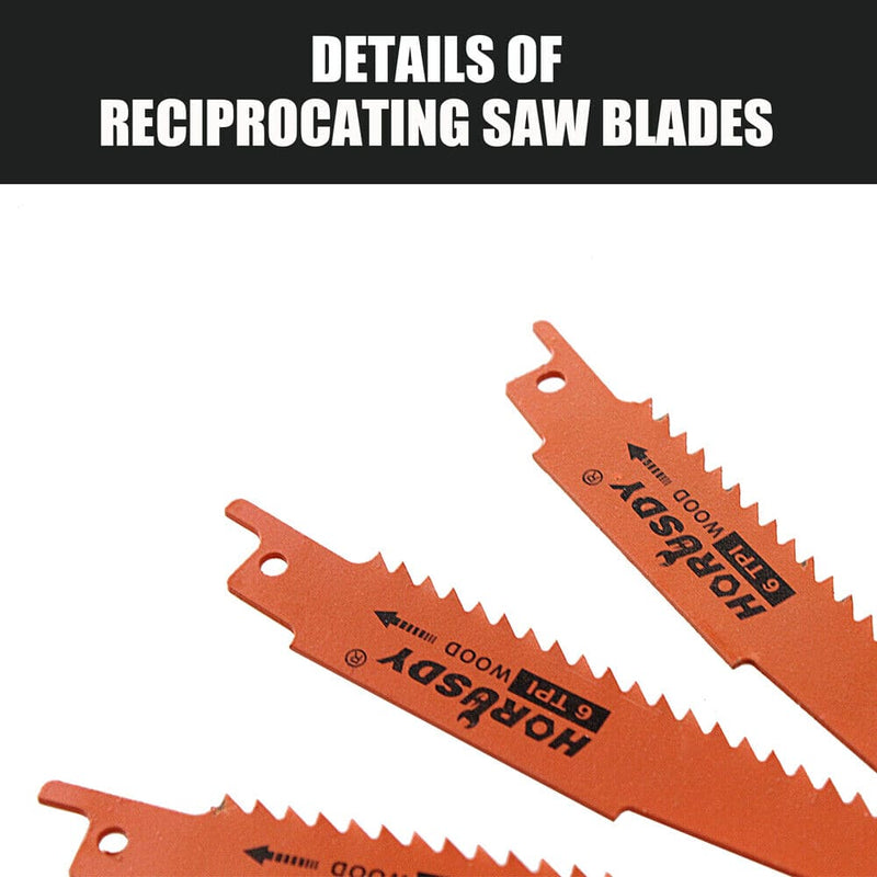 10Pc Reciprocating Saw Blades Set For Wood Metal Timber Demolition Cutting Tool