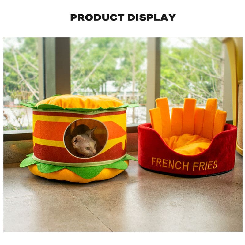 Washable Hamburger Pet Cat Dogs Bed