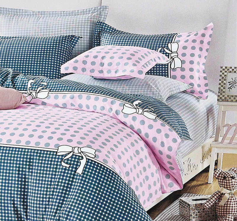 Pink Dots King Size Bed Quilt/Duvet Duvet Cover Set