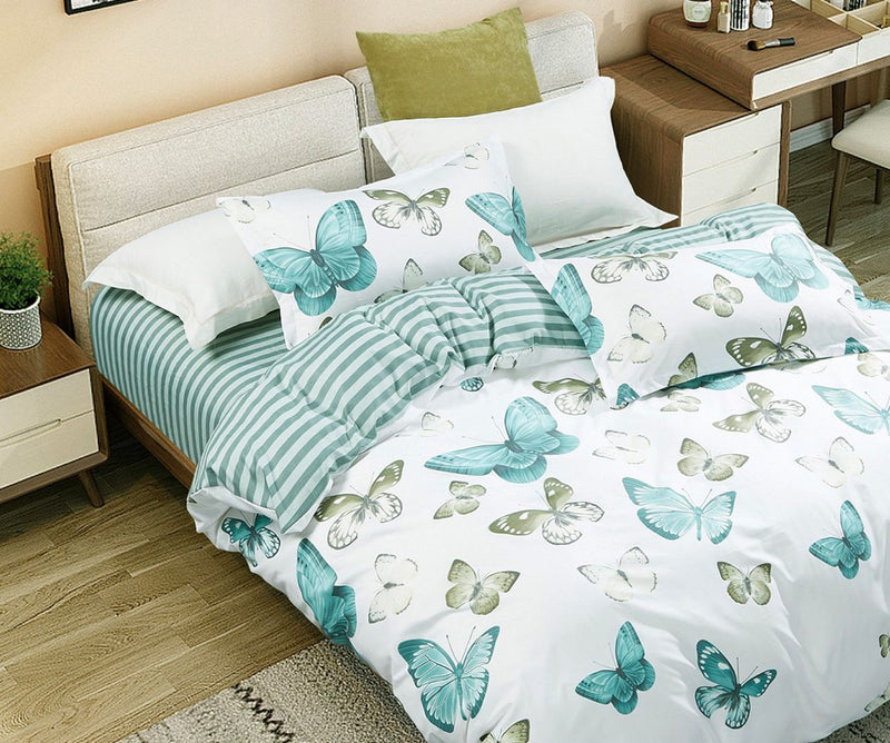 Fleur Butterfly King Size Quilt/Duvet Cover Set