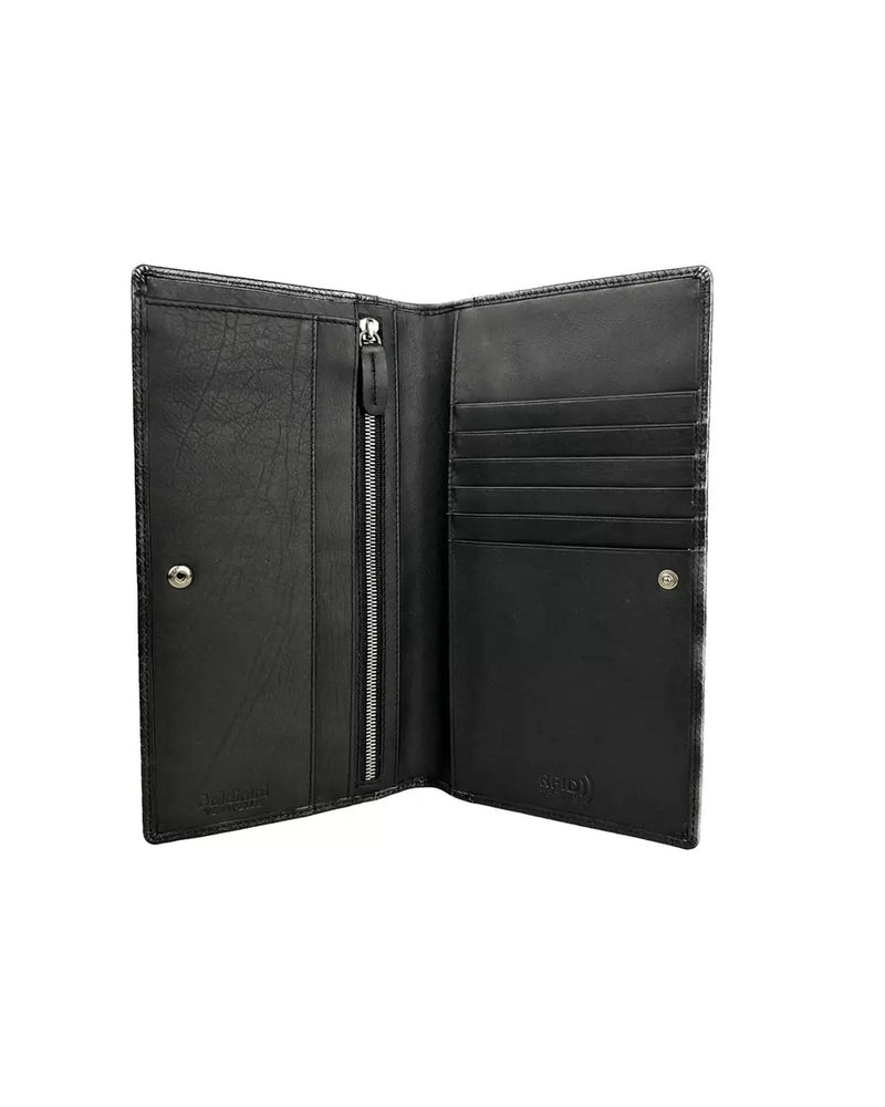 Baldinini Embossed Logo Vertical Wallet with Button Closure One Size Men