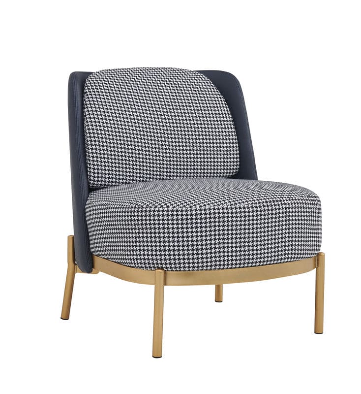 Cecily Upholstered Slipper Chair armchair in deep blue