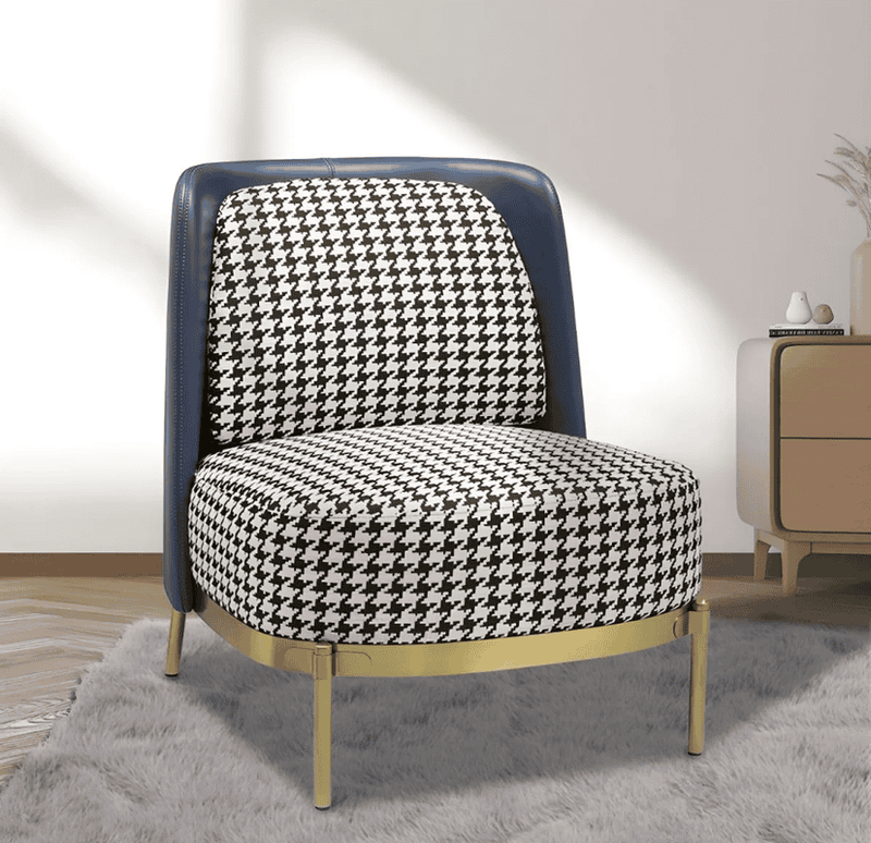 Cecily Upholstered Slipper Chair armchair in deep blue