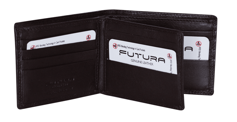 Futura Mens Harrison RFID Genuine Leather Wallet - Brown