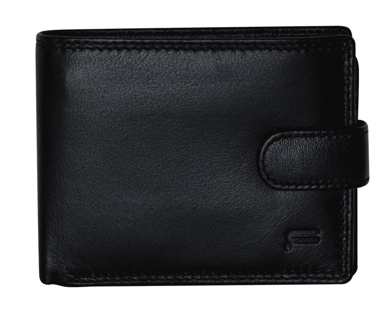 Futura Mens RFID Leather Fold Over Wallet - Black