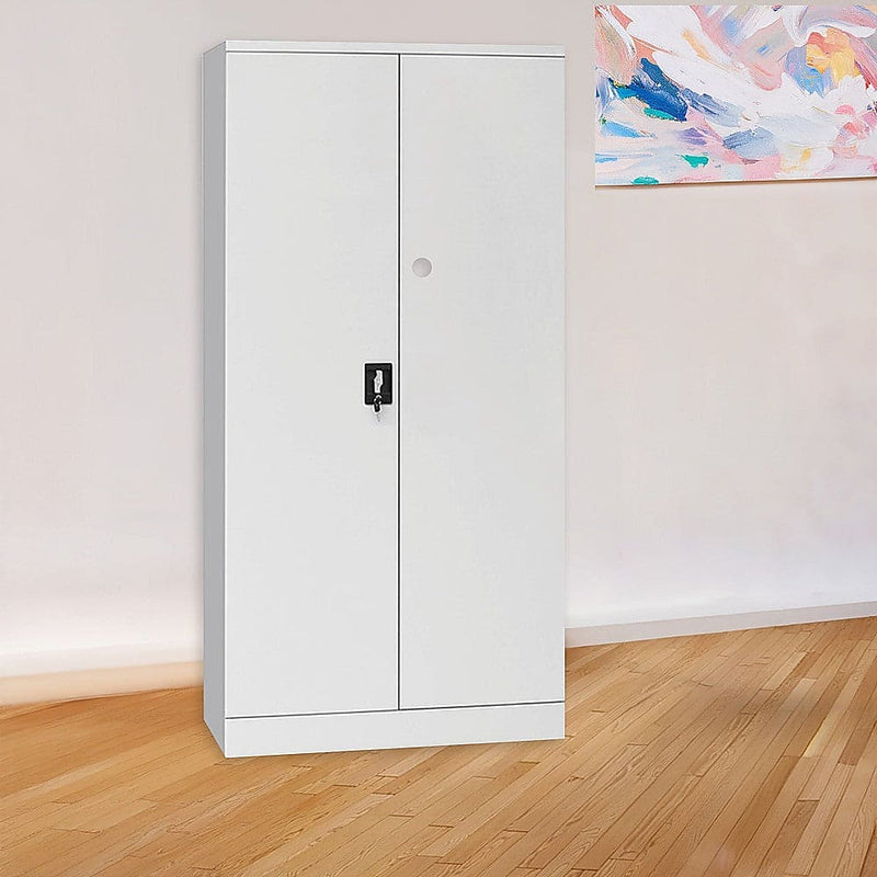 Two-Door Shelf Office Gym Filing Storage Locker Cabinet Safe