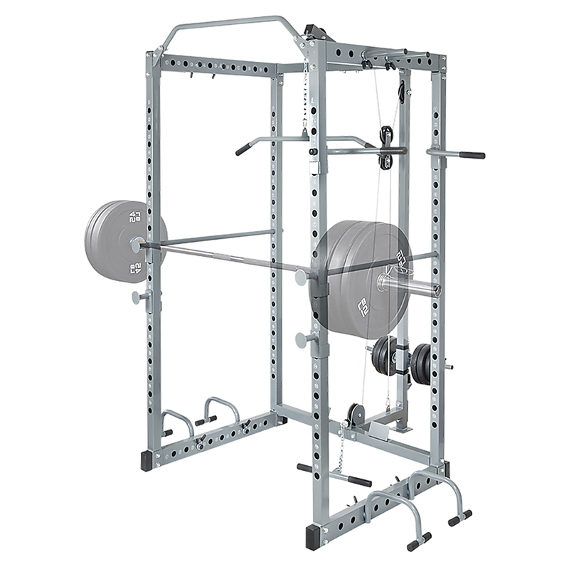 Power Rack Squat Cage Stands w Lat Pulldown Home Gym