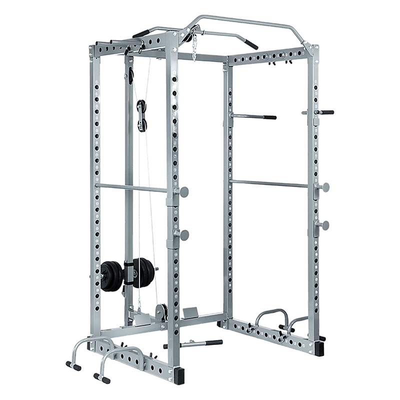 Power Rack Squat Cage Stands w Lat Pulldown Home Gym