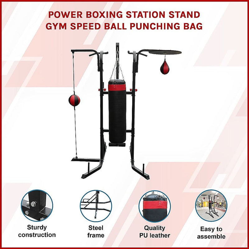 Power Boxing Station Stand Gym Speed Ball Punching Bag