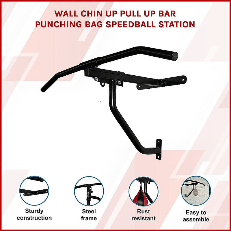 Wall Chin Up Pull Up Bar Punching Bag SpeedBall Station