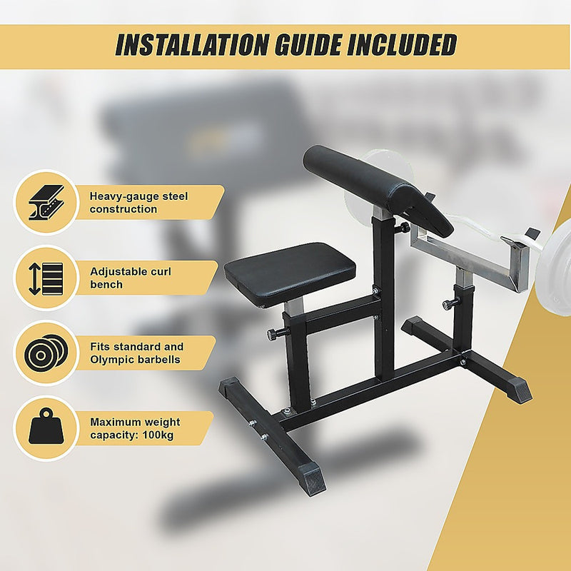 Preacher Curl Bench Weights Commercial Bicep Arms