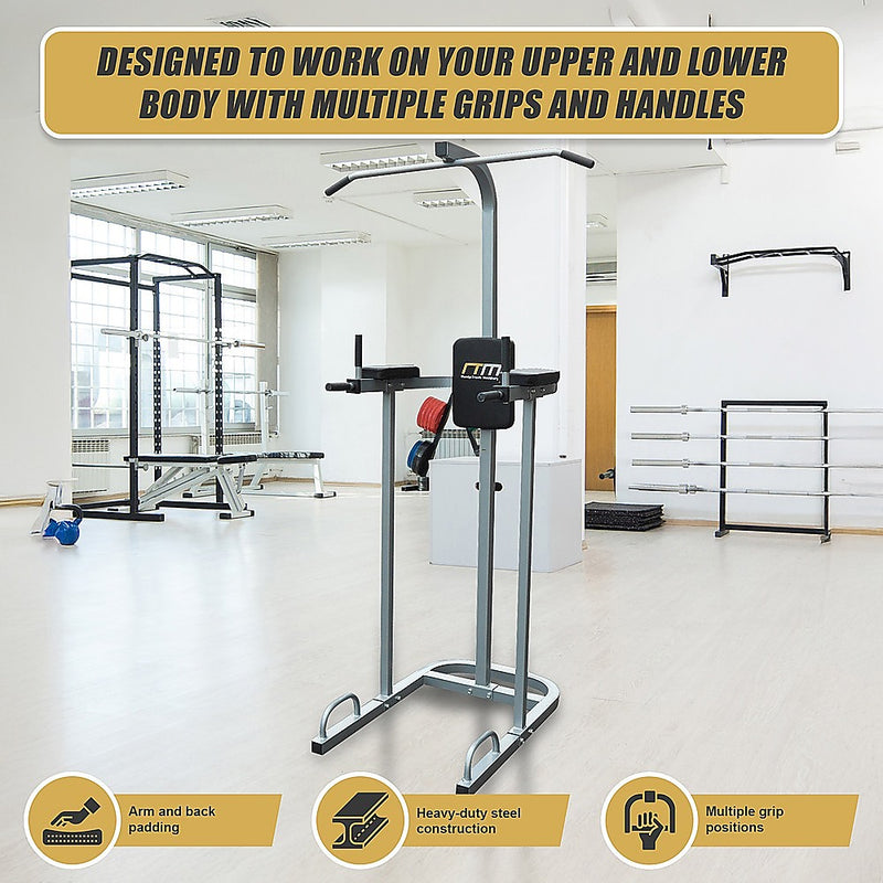 AB Power Tower Dip Chin Push Up Home Gym MultiStation